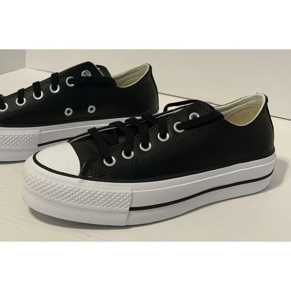 NEW in Box Converse CTAS Lift OX Leather Low Women Size 7 Black White 561681C